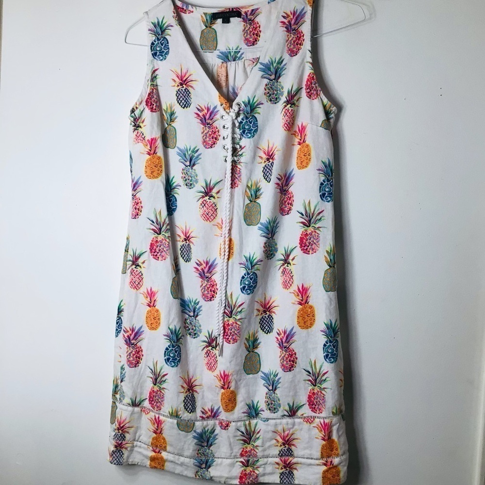 For Cynthia dress women linen floral sleeveless medium